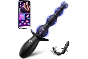 Tagnaff Handy Dildo Vibrator Plug for Beginners, Vibrators for Men, Women & Couples, 9 Vibrations, Prostate Stimulation Vibrator Sets, Plug, Sex Toy for Men, Women, App, Thin