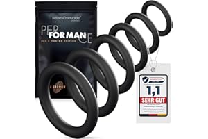 liebesfreunde® Ring Set - Cock Ring Sex Toy for Couples to Increase Potency (Black)